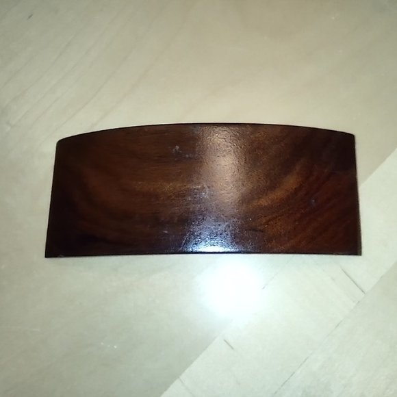 Vintage Handmade Walnut Hair Clip Barrette - Picture 1 of 10